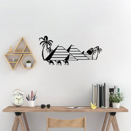 Wallity Egyptian - 482 Escultura de Pared de Metal Negro
